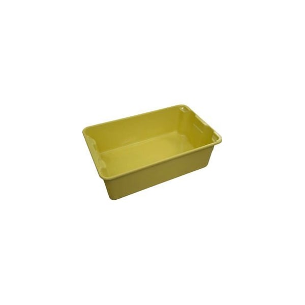 Mfg Tray Stack & Nest Storage Tote, 19-3/4 in L x 12-1/2 in W x 6 in H, Yellow, Fiberglass, 10 PK 780308-5126 - main